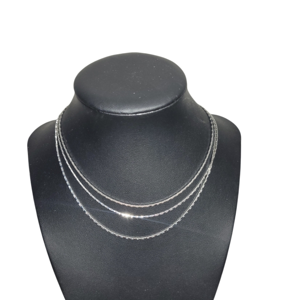 Forever 21 Silver Tone 3 Layer Necklace Jewelry 15" L One Size - New